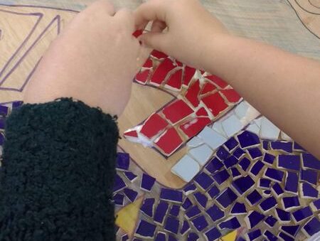 Someone making mosaics